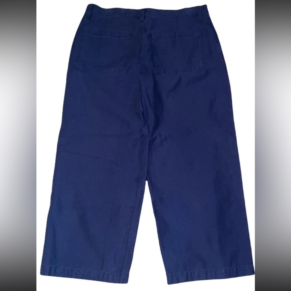 NWOT J Crew Factory Wide Leg Pant, Button Fly, Crop, Slub cotton, 27x24​ - Picture 3 of 10